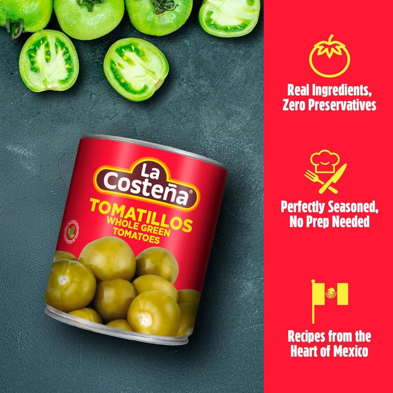 La Costeña Canned Tomatillos - Whole Green Tomatoes, 28oz, 3 Pack - Image 4